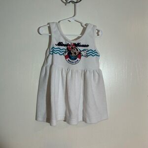 Vintage Minnnie Mouse Beach Club‎ Kids White Terry Cloth Cover-Up Dress 3T
